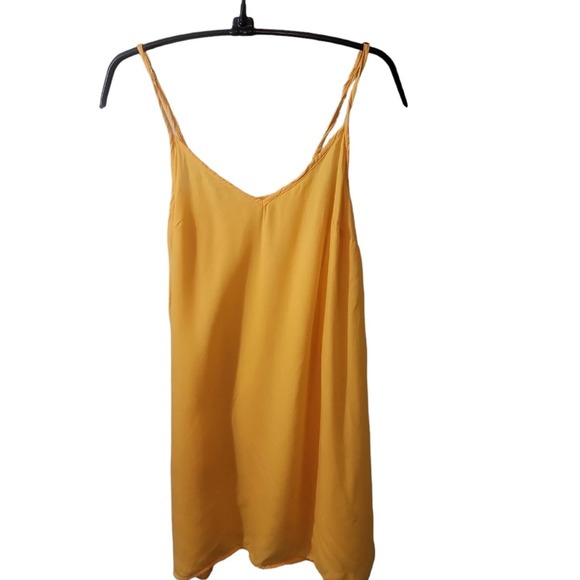 Boutique Dress Yellow Slip Spaghetti Strap VNeck Sheer Sexy Sz XSMALL - Picture 1 of 3